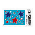 4th Of July Red, White, And Blue Postage Stamp stamp