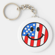 4th of July Smiley Key Chains