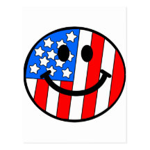 4th of July Smiley Postcards