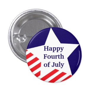 4th of July star stripe red white blue custom Buttons