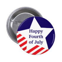 4th of July star stripe red white blue custom buttons