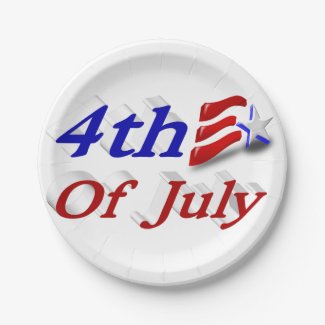 4th of July Star & Stripes 3D Hat Paper Plates