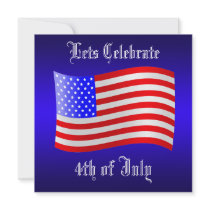 4th of July Stars And Stripes Party Invitations invitations