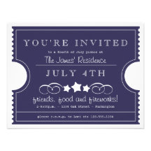 4th of July Ticket Invitation