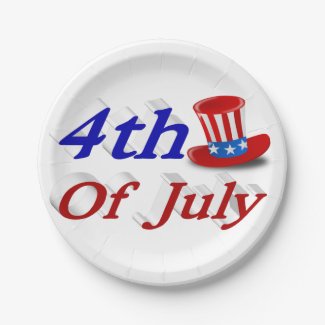 4th of July Uncle Sam 3D Hat Paper Plates