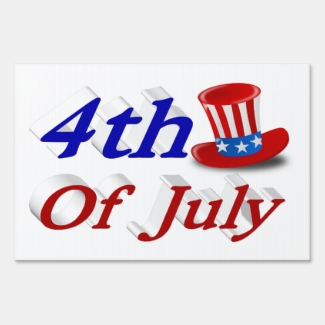 4th of July Uncle Sam Hat 3D Yard Sign