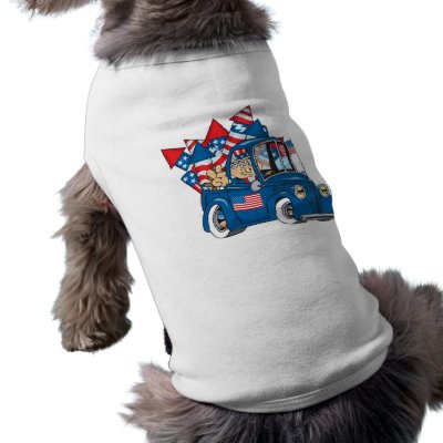 4th of July Uncle Sam In Pickup Dog Clothing by Dennis_Holmes
