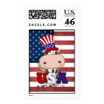 4th Of July USA Cow Postage Stamps