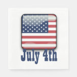 4th of July, USA Flag Paper Napkins