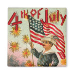 4th of July ! Vintage Art Fridge Magnet
