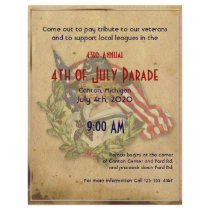 4th of July Vintage Girl with Flags Flyers