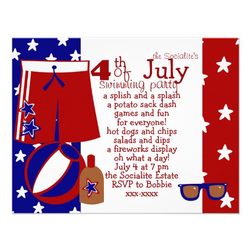 4th of July Water Party Announcements