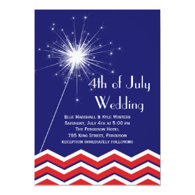 4th of July Wedding Invitation with Chevrons 5