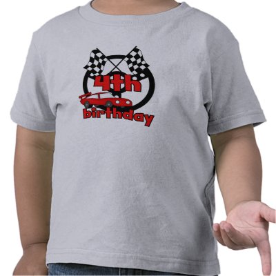 4th Race Car Birthday T Shirts by kids_birthdays