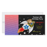 4th rocket birthday boy party invitations photo card template