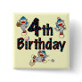 4th Sock Monkey Baseball Birthday Pins