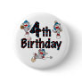 4th Sock Monkey Baseball Birthday Button