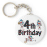 4th Sock Monkey Baseball Birthday Keychains