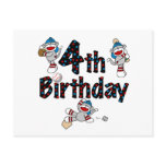 4th Sock Monkey Baseball Birthday Postcards