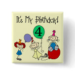 4th Stick Kids Party Birthday Tshirts and Gifts Pinback Buttons