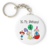 4th Stick Kids Party Birthday Tshirts and Gifts Keychains