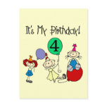 4th Stick Kids Party Birthday Tshirts and Gifts Post Cards