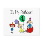 4th Stick Kids Party Birthday Tshirts and Gifts Post Cards