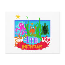 4th Undersea Adventure Birthday Tshirts Post Card
