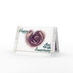 4th Wedding Anniversary - Purple Rose Heart Greeting Cards