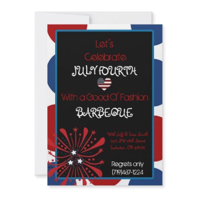4thjuly, heart flag, With a Good Ol' Fashion, B... Invitations by MommaT_JH