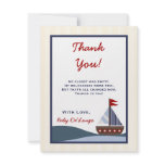 4x5 FLAT Thank you Card Ahoy Mate Sailboat Whale Custom Invitations