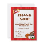 4x5 FLAT Thank you Card All-Star Red Invitation