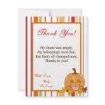 4x5 FLAT Thank You Card Autumn Fall Pumpkin Baby Personalized Invite