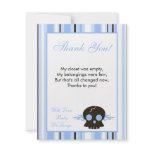4x5 FLAT Thank You Card Boy Blue Punk Rocker Skull Custom Announcement