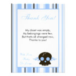 4x5 FLAT Thank You Card Boy Blue Punk Rocker Skull Custom Announcement