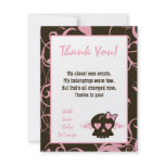 4x5 FLAT Thank You Card Girly Girl Pink Punk Skull Personalized Announcements