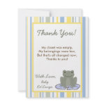 4x5 FLAT Thank you Card Leap Frog Turtle Bee Custom Announcements