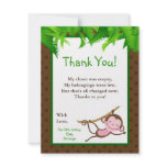 4x5 FLAT Thank you Card Monkey Swing Jungle Safari Custom Invitation
