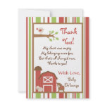 4x5 FLAT Thank you Card Red Barn Farm Custom Invitation