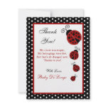 4x5 FLAT Thank you Card Red Ladybug Custom Invitations