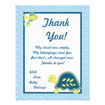 4x5 FLAT Thank You Card Turtle Reef Ocean Sea Custom Invite