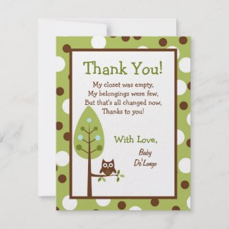 4x5 FLAT Thank you Card Woodland Friends Bunny Personalized Invites