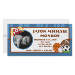 4x8 All Star Blue Photo Birth Announcement Customized Photo Card 4x8 All Star Blue Photo Birth Announcement Customized Photo Card
