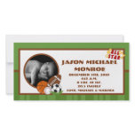 4x8 All Star Green Photo Birth Announcement Personalized Photo Card 4x8 All Star Green Photo Birth Announcement Personalized Photo Card