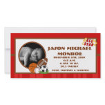 4x8 All Star Red Photo Birth Announcement Photo Card 4x8 All Star Red Photo Birth Announcement Photo Card