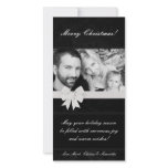 4x8 Black Floral Bow Ribbo PHOTO Christmas Card Photo Cards