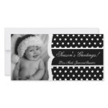 4x8 Black Polka Dot Frame PHOTO Christmas Card Customized Photo Card