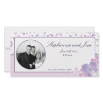 4x8 Engagement Photo Announcement Purple Hydrangea Personalized Photo Card