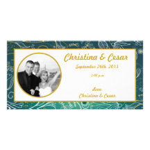 4x8 Engagement Photo Announcement Teal/Yellow Must Photo Cards