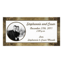 4x8 Engagement Photo Announcement Vintage Brown Da Personalized Photo Card